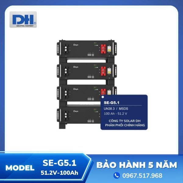 Pin Lưu Trữ Điện Mặt Trời Deye SE-G5.1 | 51.2V-100Ah