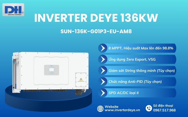 Inverter hòa lưới 136kw 3 pha SUN-136K-G01P3-EU-AM8 Inverter hòa lưới 136kw 3 pha SUN-136K-G01P3-EU-AM8