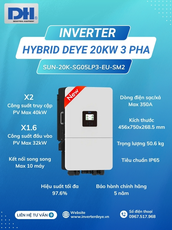 Inverter Hybrid 20kW Deye 3 pha Inverter Hybrid 20kW Deye 3 pha