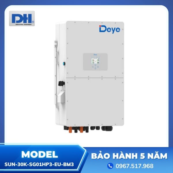 Inverter Hybrid 30KW 3 Pha Deye SUN-30K-SG01HP3-EU-BM3