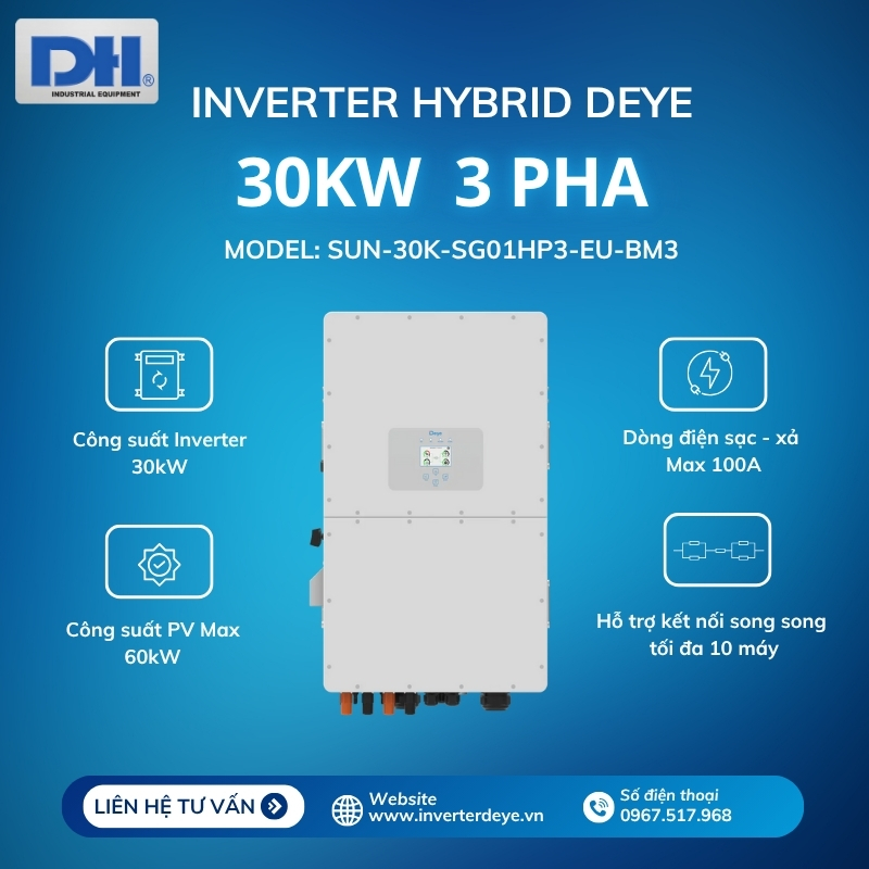 Biến tần Hybrid 30kW SUN-30K-SG01HP3 EU-BM3 Biến tần Hybrid 30kW SUN-30K-SG01HP3 EU-BM3
