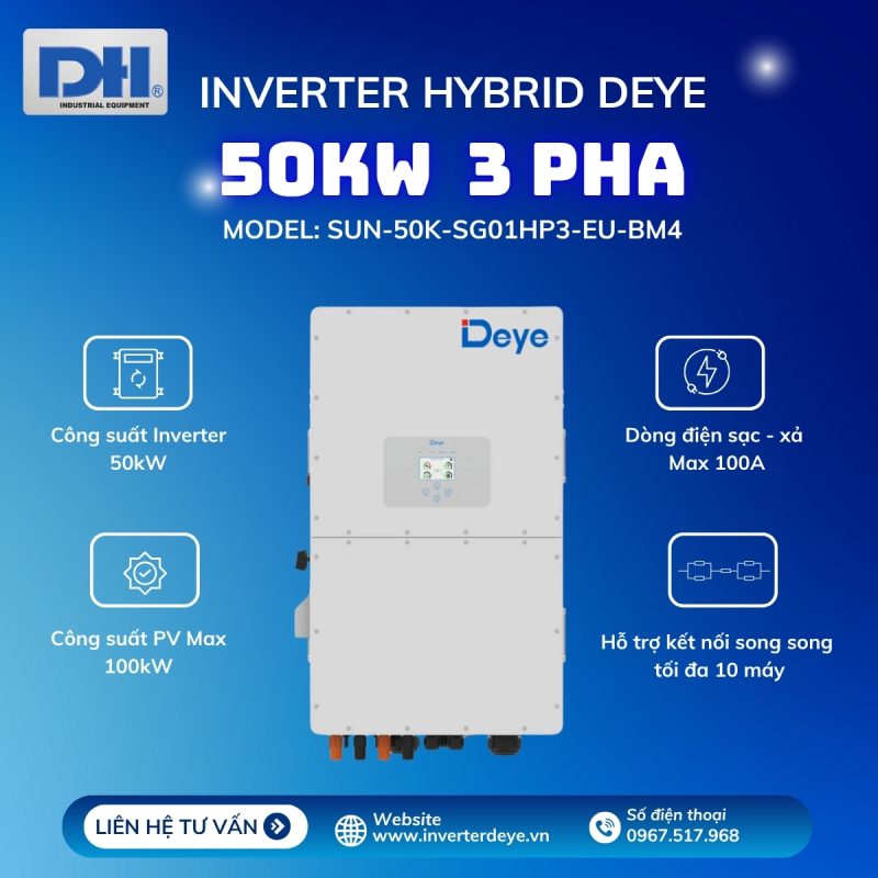 Biến tần Hybrid Deye 50KW Biến tần Hybrid Deye 50KW