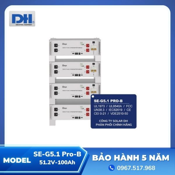 Pin Lưu Trữ Lithium SE-G5.1 Pro-B Deye | 51.2V-100Ah