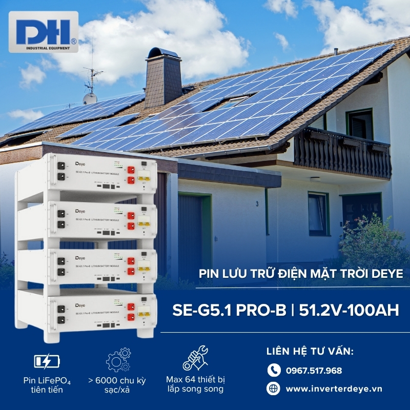 Pin lưu trữ Lithium Deye áp thấp SE-G5.1 Pro-B Pin lưu trữ Lithium Deye áp thấp SE-G5.1 Pro-B