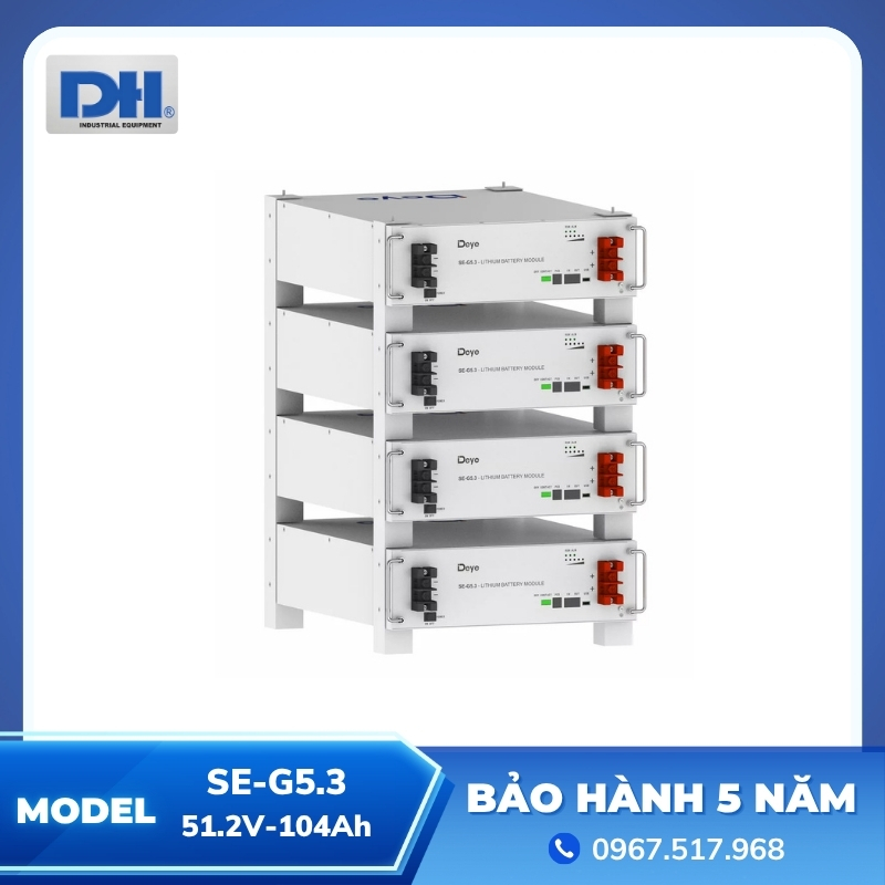 Pin lưu trữ Lithium SE-G5.3 Deye áp thấp 51.2V - 104Ah Pin lưu trữ Lithium SE-G5.3 Deye áp thấp 51.2V - 104Ah