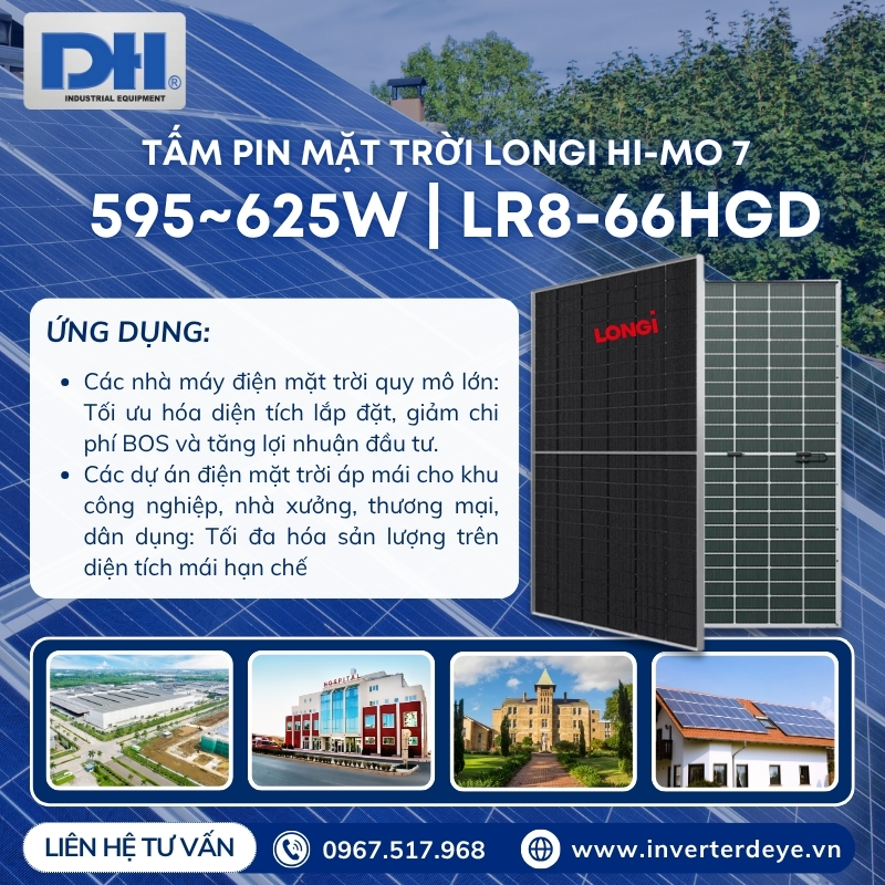 Ứng dụng tấm Pin LONGi Hi-MO 7 Ứng dụng tấm Pin LONGi Hi-MO 7