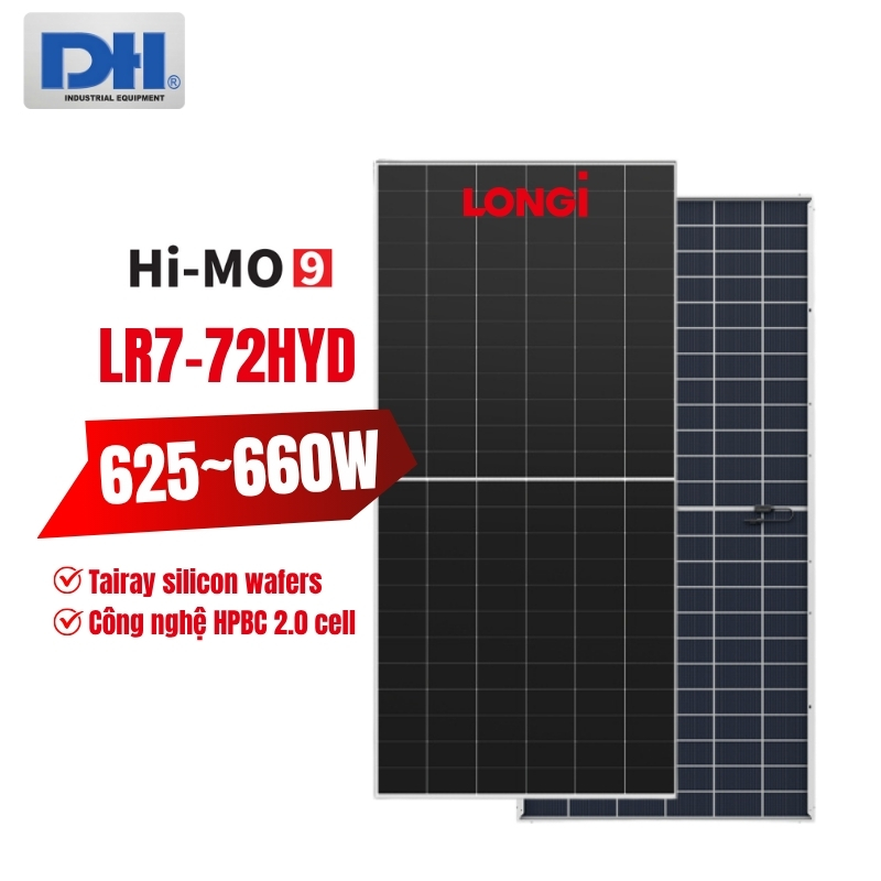 Tấm Pin năng lượng mặt trời LONGi 655W Hi-MO 9 Tấm Pin năng lượng mặt trời LONGi 655W Hi-MO 9