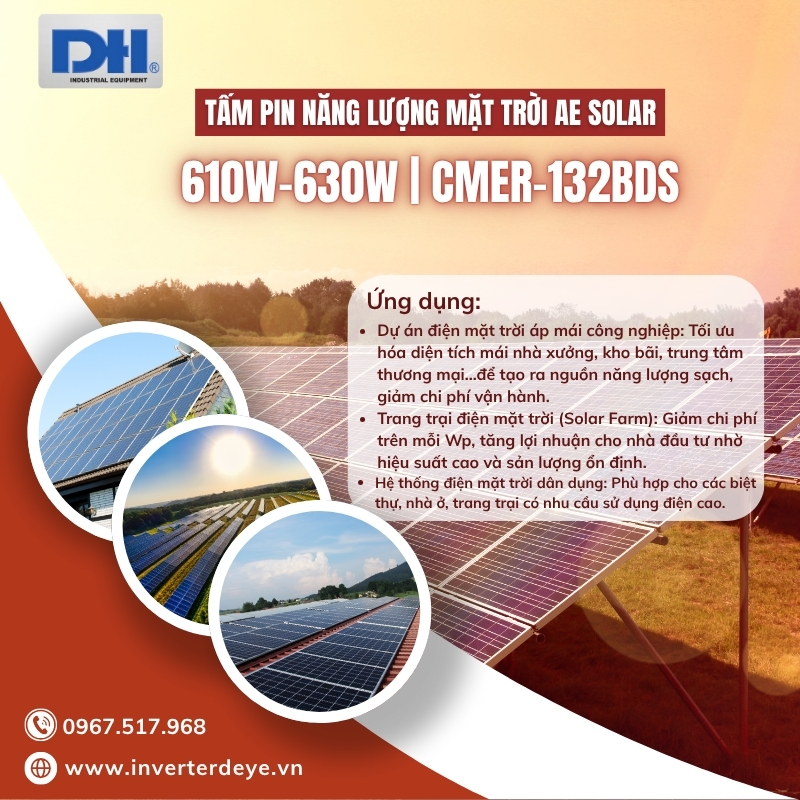 Ứng dụng tấm Pin AE Solar CMER-132BDS