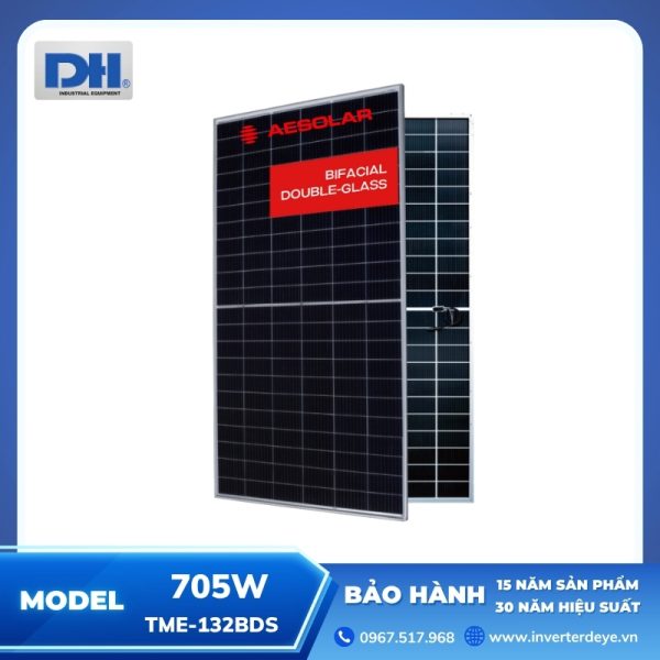 Tấm Pin Mặt Trời AE Solar 705W 2 Mặt Kính | TME-132BDS