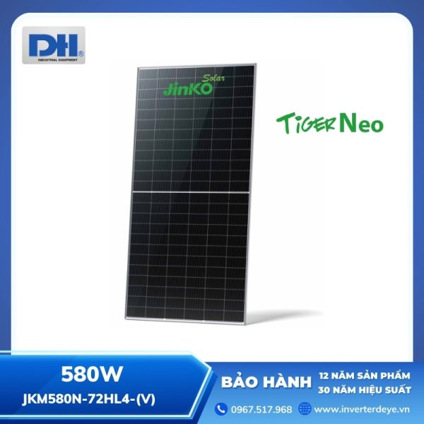 Tấm Pin Mặt Trời Jinko 580W Tiger Neo 72HL4-(V)