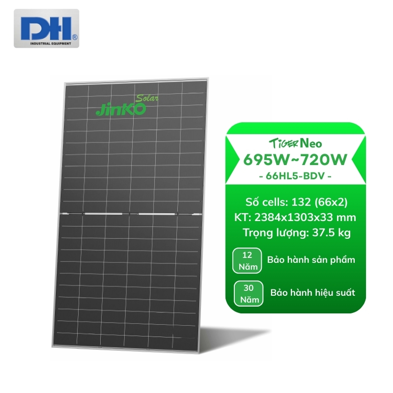 Tấm Pin mặt trời Jinko 700W 2 mặt kính 66HL5-BDV