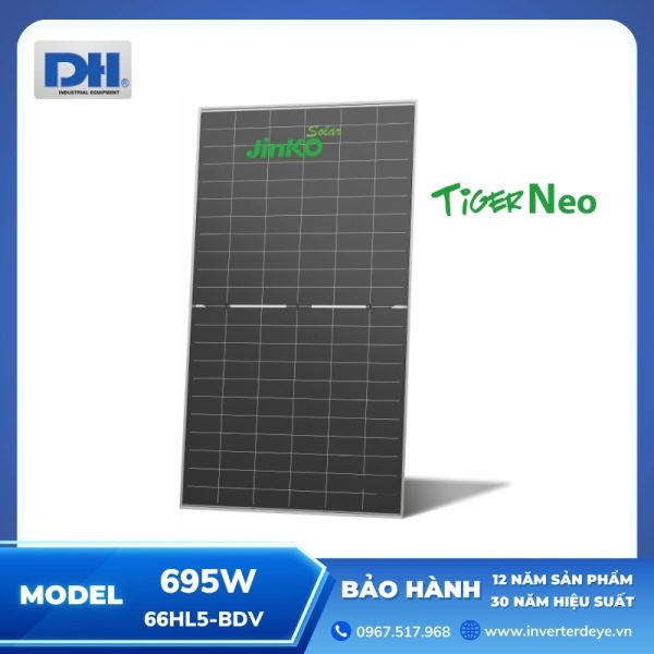 Tấm Pin Mặt Trời Jinko 695W 2 Mặt Kính | JKM695N-66HL5-BDV
