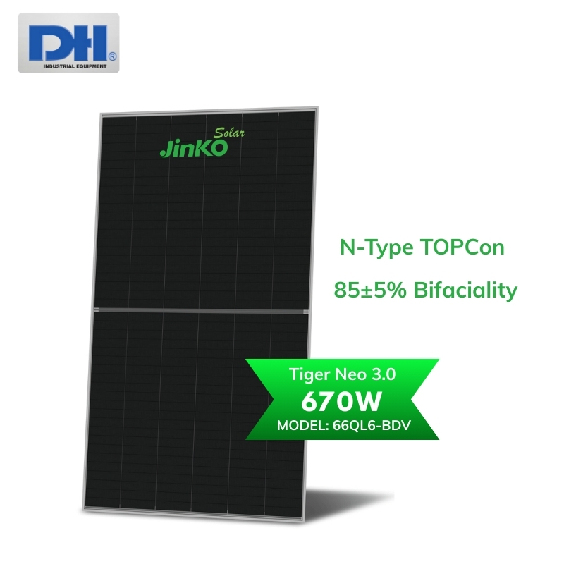 Tấm pin mặt trời Jinko 670W Tiger Neo 3.0