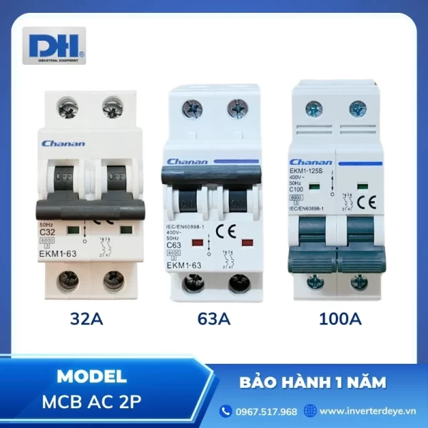 MCB AC 2P 32A/63A/100A Chanan