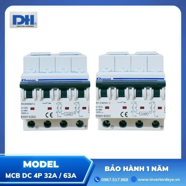 MCB DC 4P 32A/63A Chanan Bảo Hành 1 Năm