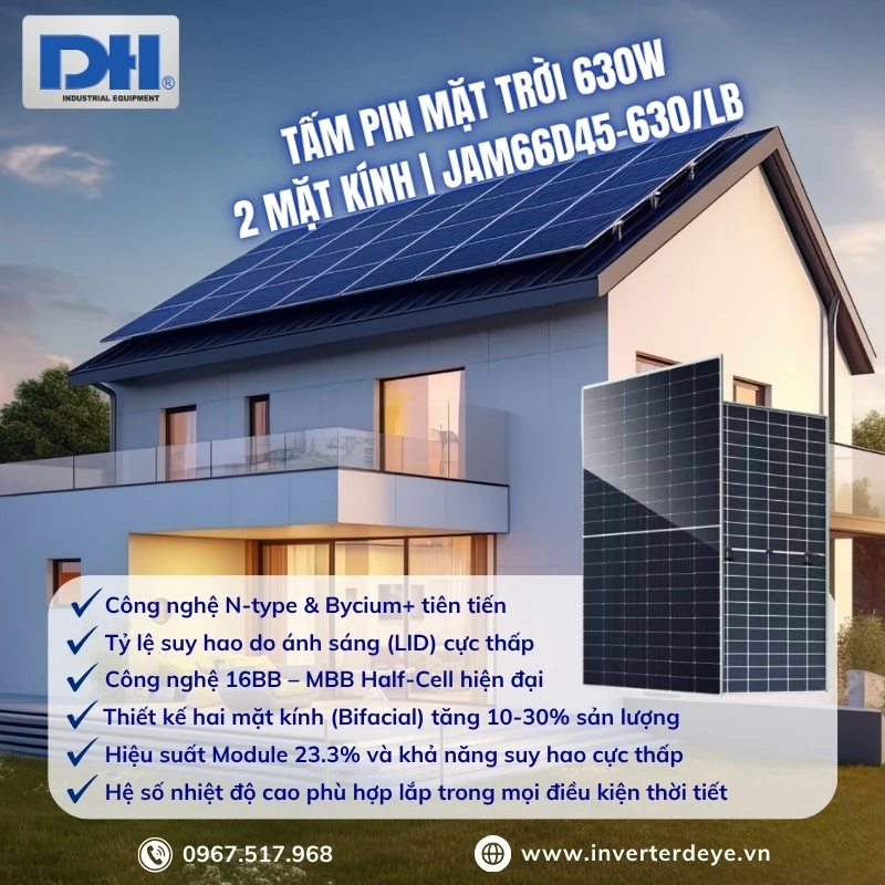Tính năng nổi bật tấm Pin JA 630W