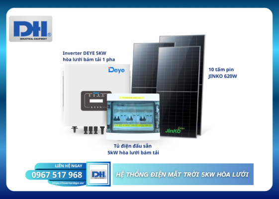 Các thiết bị trong hệ 5KW hòa lưới bám tải 1 pha