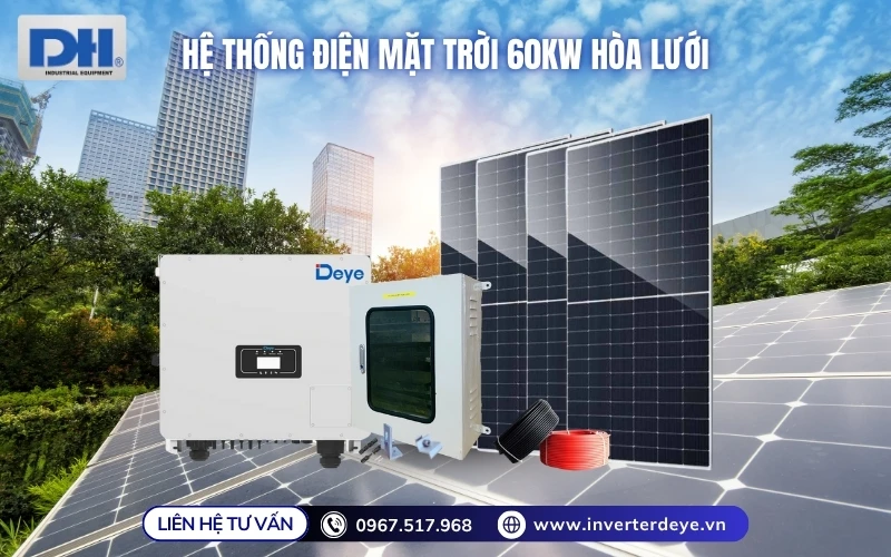 Hệ thống điện mặt trời 60kW hòa lưới