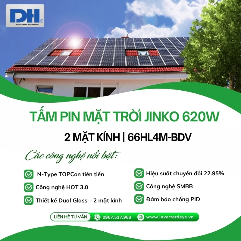 Các tính năng nổi bật của tấm pin Jinko 620W Các tính năng nổi bật của tấm pin năng lượng mặt trời Jinko 620W