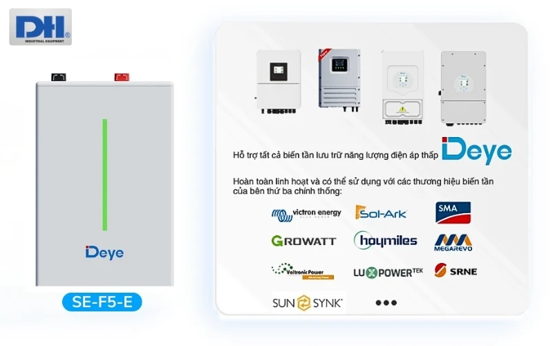 Pin lưu trữ Deye SE-F5-E tương thích nhiều loại Inverter