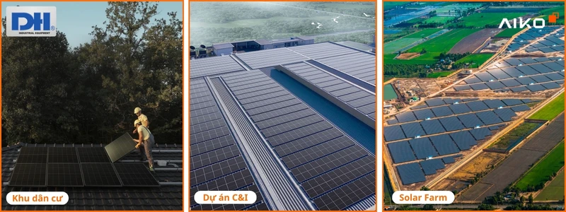 Ứng dụng tấm pin mặt trời Aiko