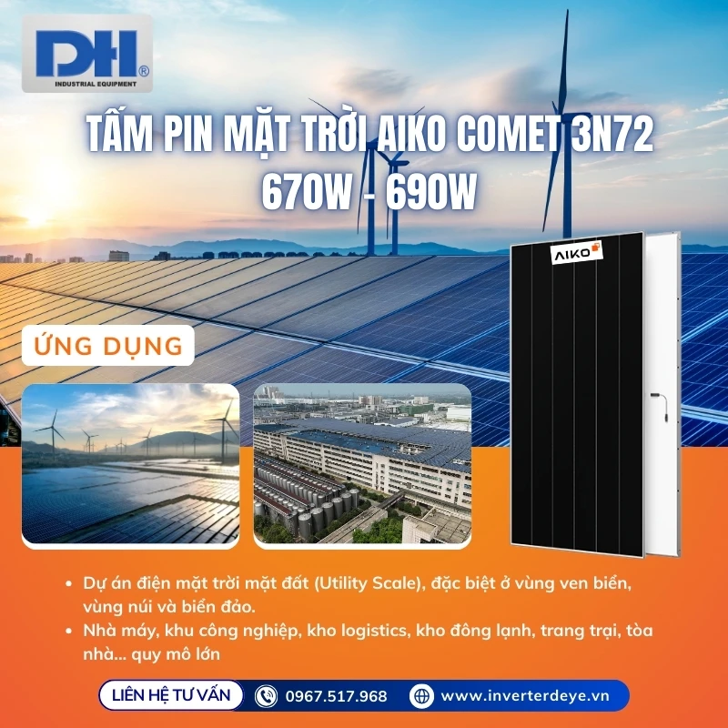 Ứng dụng pin năng lượng mặt trời 680W