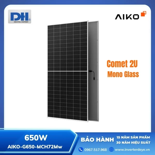 Tấm Pin Năng Lượng Mặt Trời 650W Aiko Comet 2U
