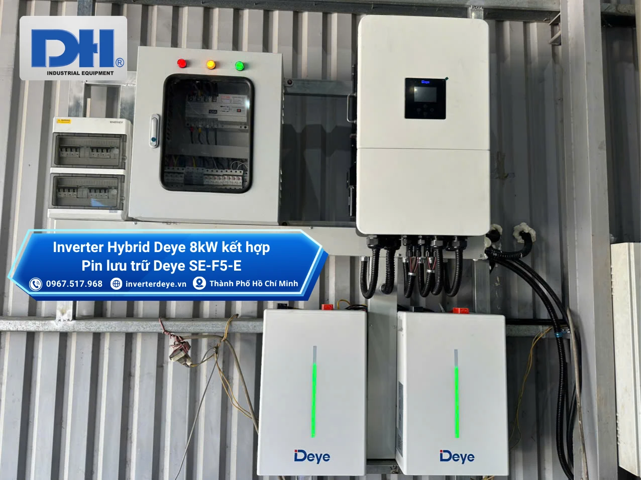 Pin Lithium SE-F5-E lắp với Inverter Hybrid Deye