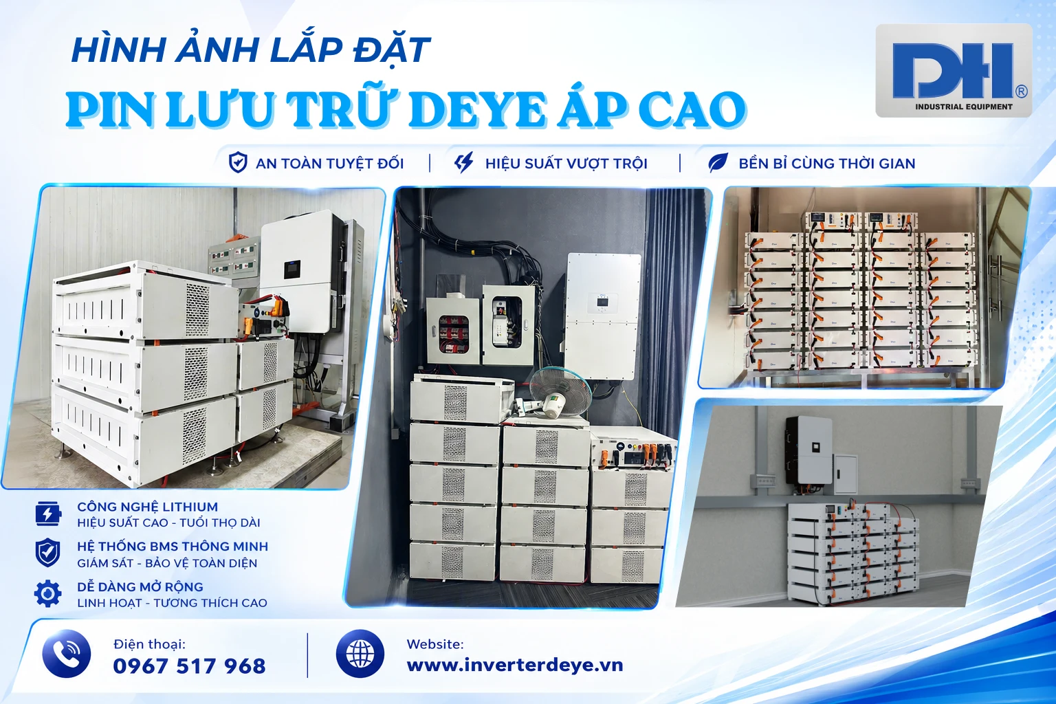 Pin lưu trữ điện mặt trời Deye áp cao Pin lưu trữ điện mặt trời Deye áp cao