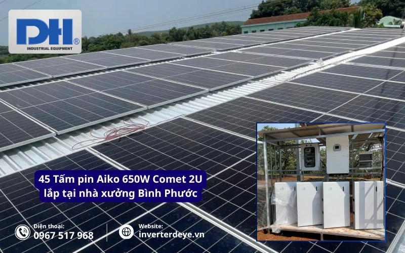 Lắp tấm pin mặt trời 650W AIKO Comet 2U