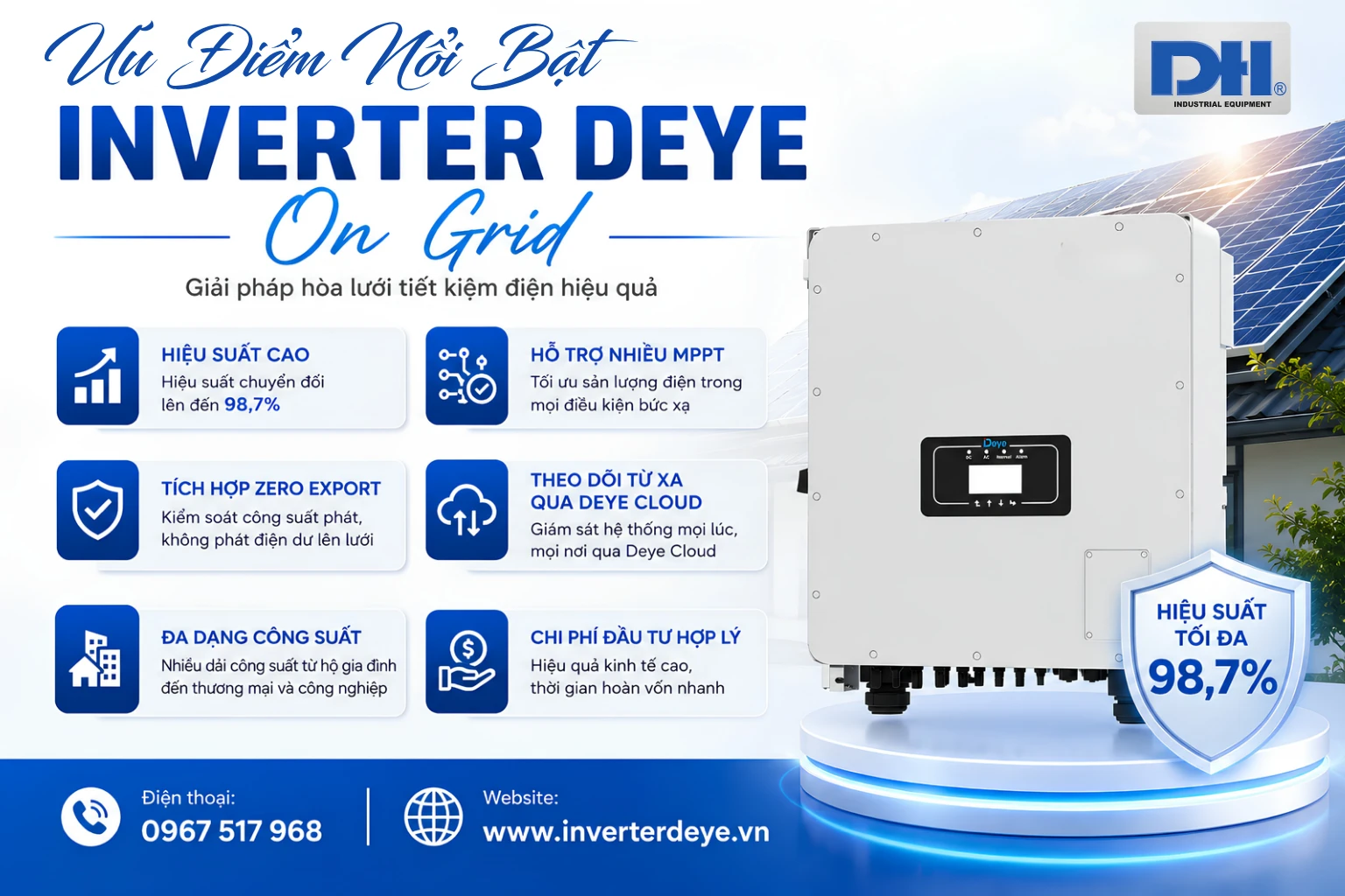 Ưu điểm nổi bật Inverter Deye On Grid Ưu điểm nổi bật Inverter Deye On Grid