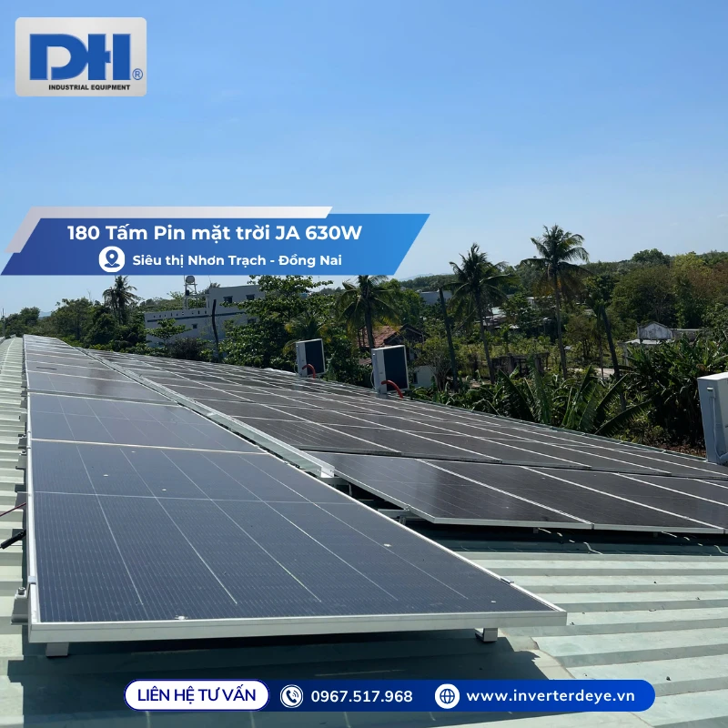 Tấm pin JA Solar 630W lắp dự án Đồng Nai Tấm pin JA Solar 630W lắp dự án Đồng Nai