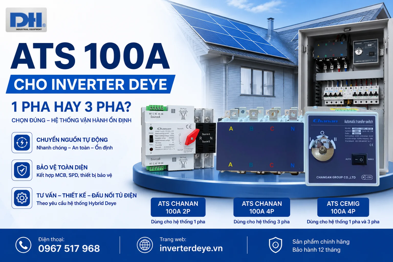 ATS 100A dùng cho Inverter Hybrid Deye nào ATS 100A dùng cho Inverter Hybrid Deye nào