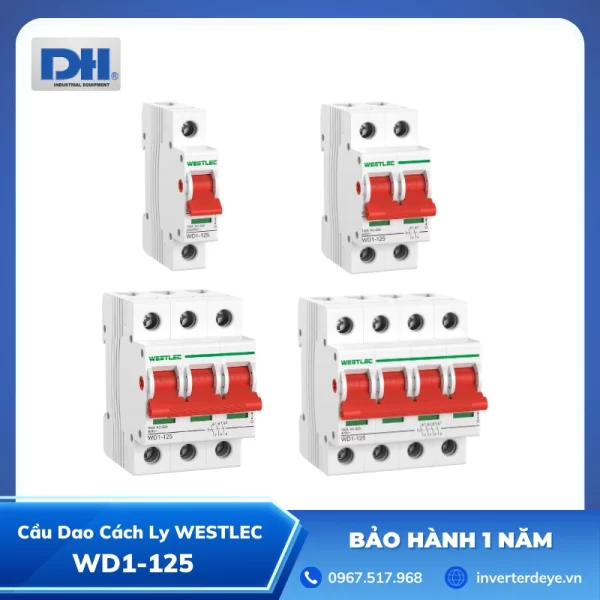 Cầu Dao Cách Ly WESTLEC 25A–125A 1P/2P/3P/4P | WD1-125