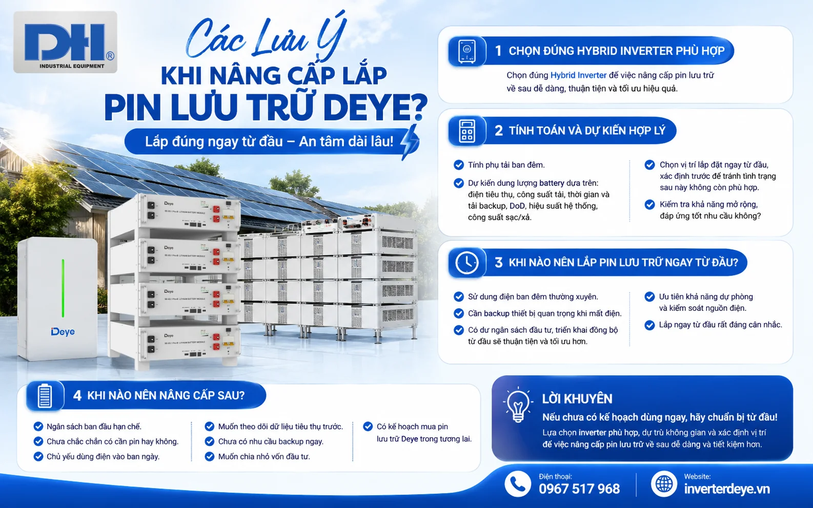 Các lưu ý khi nâng cấp pin lưu trữ Deye Các lưu ý khi nâng cấp pin lưu trữ Deye