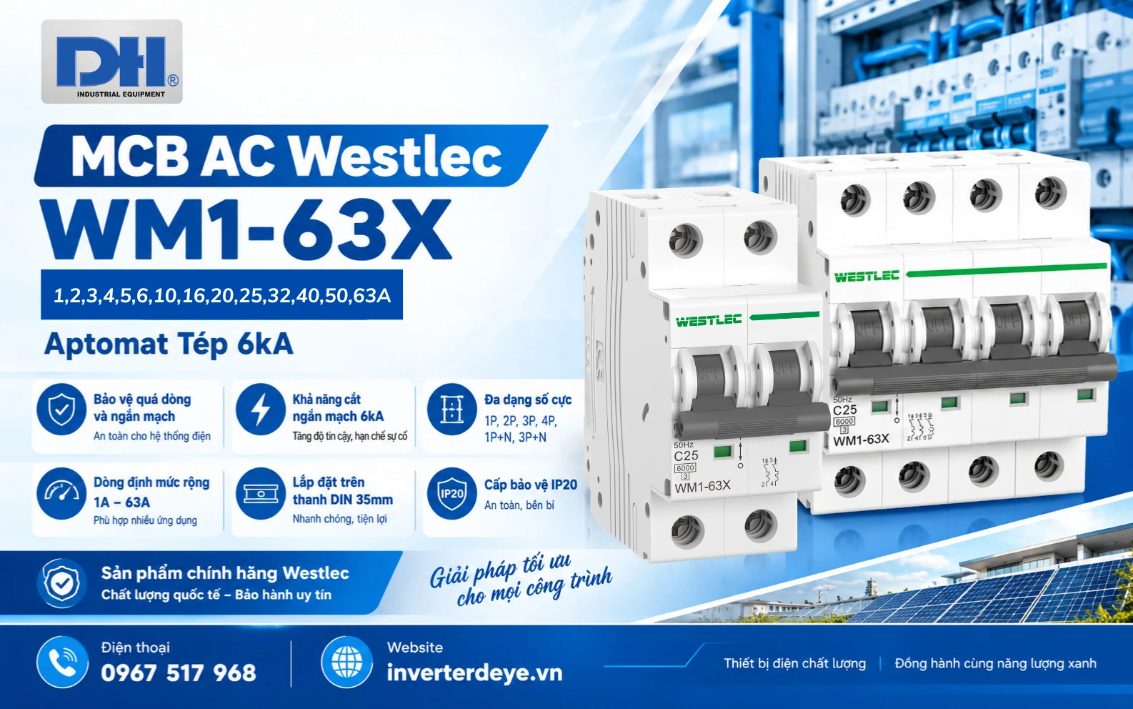 MCB AC 1A-63A Westlec WM1-63X