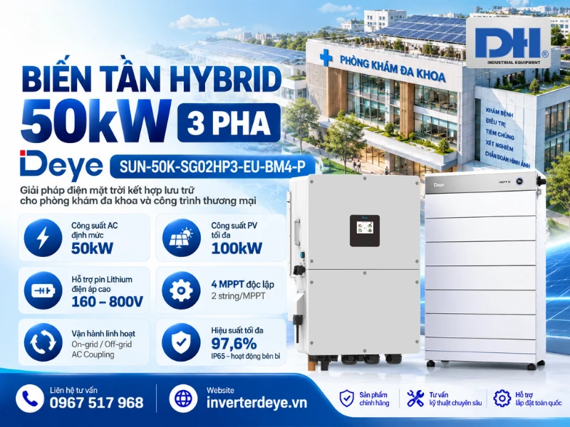 Biến tần Hybrid 50kW 3 pha SUN-50K-SG02HP3-EU-BM4-P