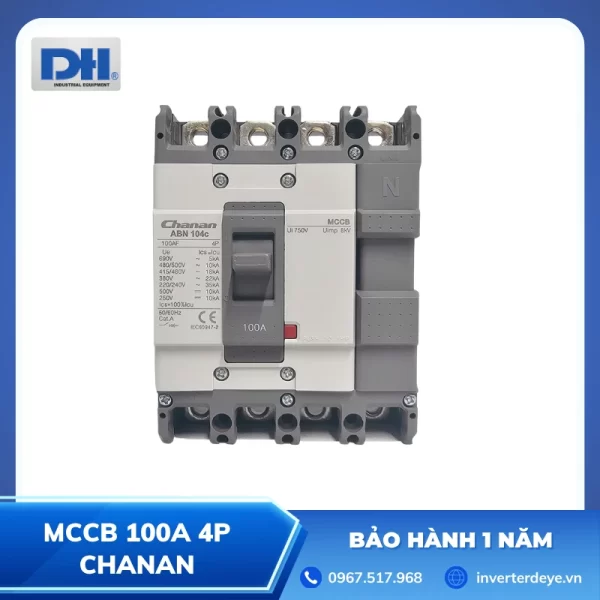 MCCB 100A 4P Chanan | Aptomat Khối Cho Tủ Điện