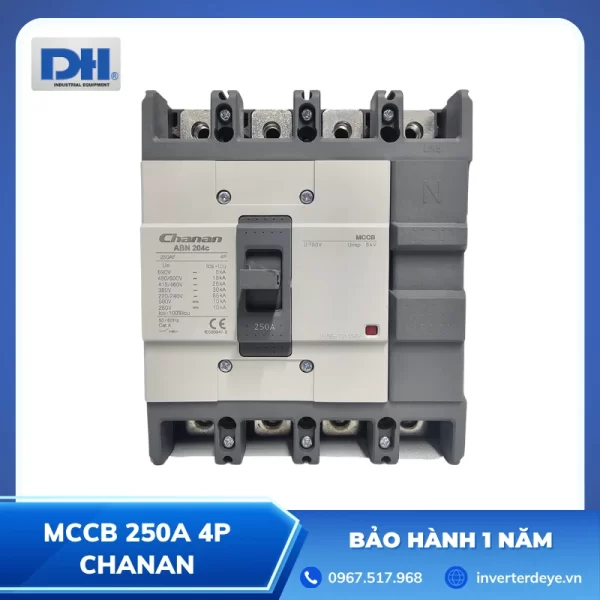 MCCB 250A 4P Chanan | Aptomat Khối 3 Pha