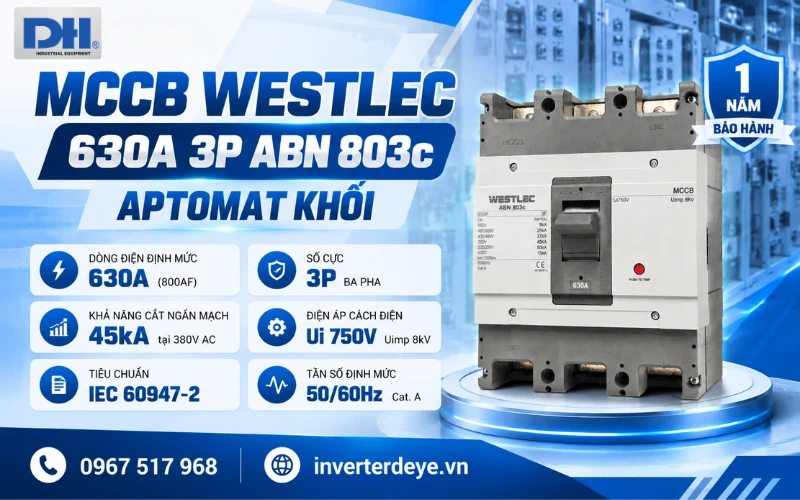MCCB Westlec 630A 3P